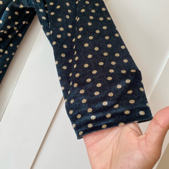 ZARA Green Polka Dot Velvet Twist Front Crossover Dress       Size Medium - Picture 6 of 10